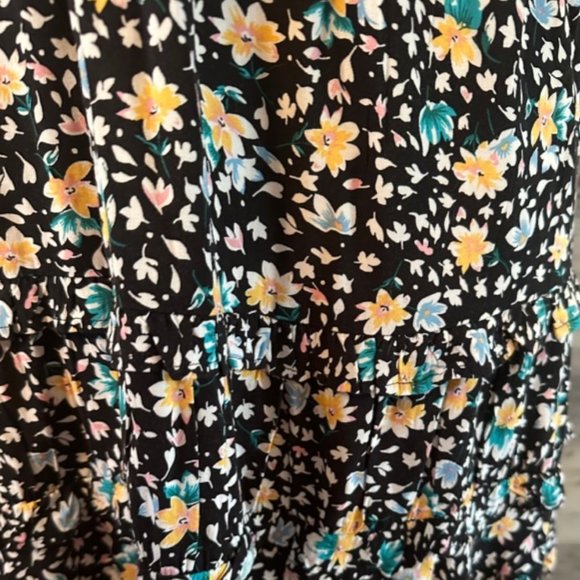 AREOPOSTALE FLORAL SMOCKED WAIST MINI DRESS FIT AND FLAIR - Picture 8 of 9